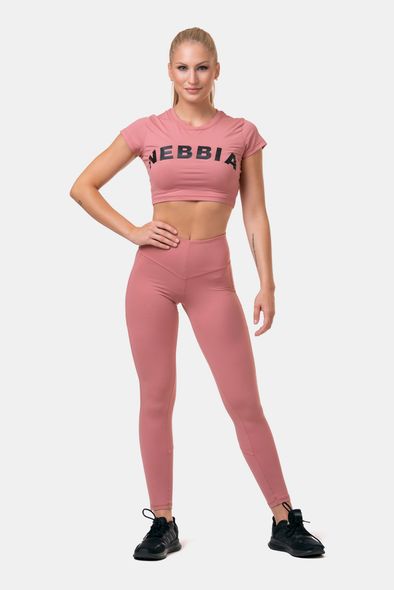 Топ NEBBIA Short Sleeve Sporty Crop Top 584 Old Rose, XS, Old Rose