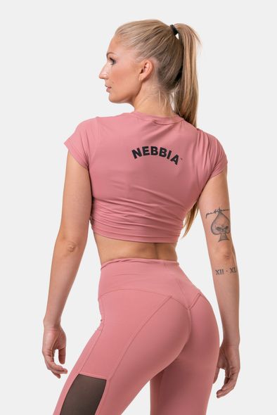 Топ NEBBIA Short Sleeve Sporty Crop Top 584 Old Rose, XS, Old Rose