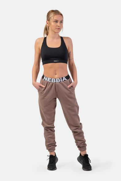 Брюки NEBBIA Iconic Mid-Waist Sweatpants 408 Brown, M, Brown