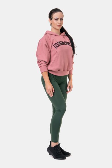 Худые NEBBIA Iconic Hero Sweatshirt With A Hoodie 581 Old Rose, XS, Old Rose