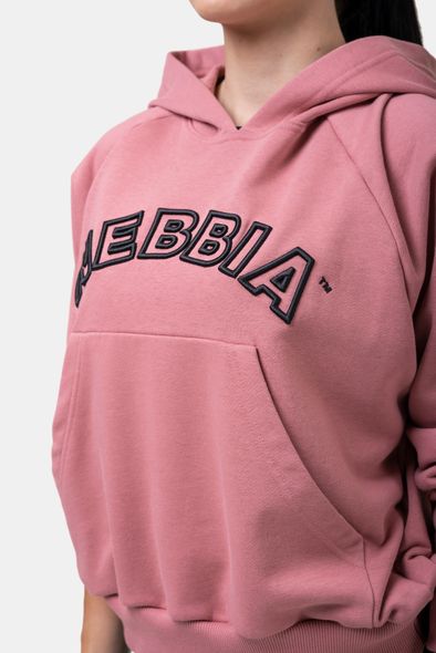 Худые NEBBIA Iconic Hero Sweatshirt With A Hoodie 581 Old Rose, XS, Old Rose