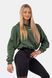 Худі NEBBIA Loose Fit Crop Hoodie Iconic 421 Dark Green, M/L, Dark Green