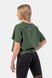 Футболка NEBBIA Organic Cotton Loose Fit The Minimalist Crop Top 417 Dark Green, XS/S, Dark Green