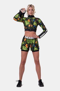 Рашгард NEBBIA High-Energy Cropped Jacket 564 Jungle Green, S, Jungle Green