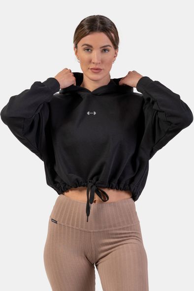 Худі NEBBIA Loose Fit Crop Hoodie Iconic 421 Black, XS/S, Black