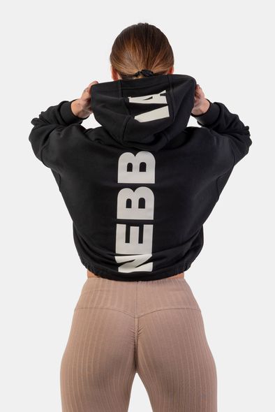 Худі NEBBIA Loose Fit Crop Hoodie Iconic 421 Black, XS/S, Black