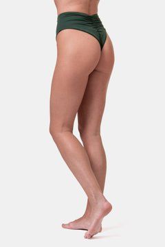 Плавки NEBBIA High-Waist Retro Bikini - Bottom 555 Dark Green, S, Dark Green