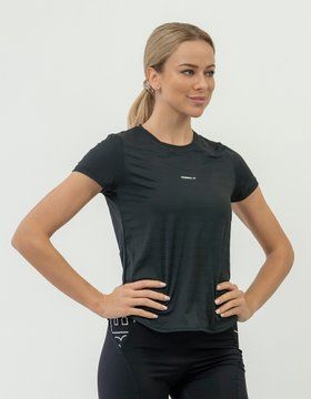 Футболка NEBBIA Fit Activewear T-Shirt Airy With Reflective Logo 438 Black, XS, Black