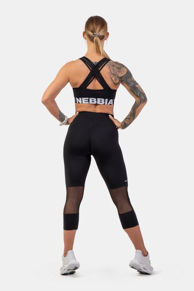 Топ NEBBIA Medium Impact Cross Back Sports Bra 410 Black, XS, Black