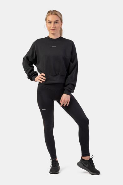 Світшот NEBBIA Loose Fit Sweatshirt Feeling Good 420 Black, XS/S, Black