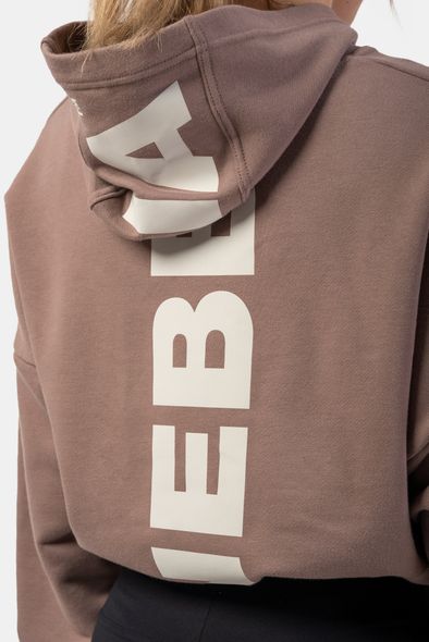 Худые NEBBIA Loose Fit Crop Hoodie Iconic 421 Brown, S/M, Brown