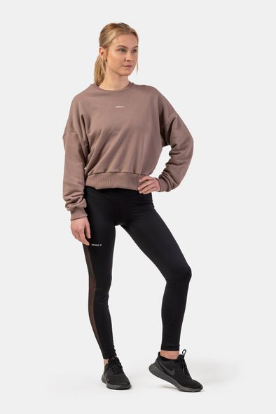 Світшот NEBBIA Loose Fit Sweatshirt Feeling Good 420 Brown, XS/S, Brown