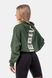 Худые NEBBIA Loose Fit Crop Hoodie Iconic 421 Dark Green, XS/S, Dark Green