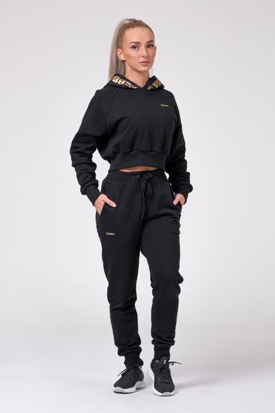 Худі NEBBIA Golden Cropped Hoodie 824 Black, XS, Black