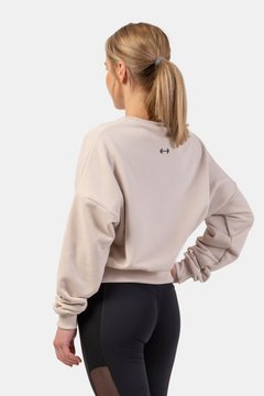 Свитшот NEBBIA Loose Fit Sweatshirt Feeling Good 420 Cream, XS/S, Cream