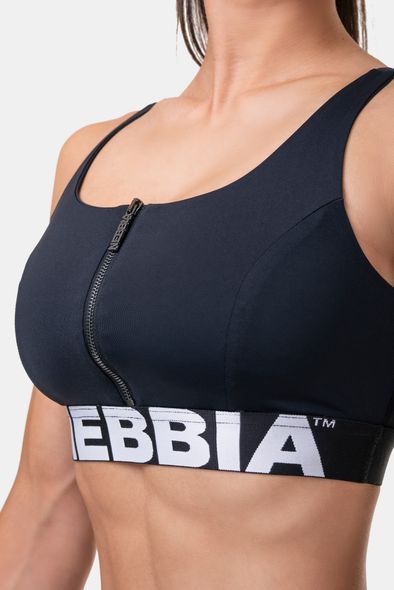 Топ NEBBIA Smart Zip Front Sports Bra 578 Black, XS, Black