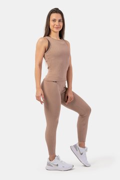 Леггинсы NEBBIA Organic Cotton Ribbed High-Waist Leggings 405 Brown, XS, Brown