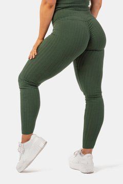 Легінси NEBBIA Organic Cotton Ribbed High-Waist Leggings 405 Dark Green, S, Dark Green