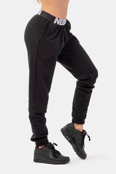 Брюки NEBBIA Iconic Mid-Waist Sweatpants 408 Black, L, Black