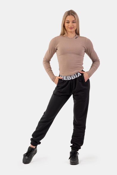 Штани NEBBIA Iconic Mid-Waist Sweatpants 408 Black, XS, Black